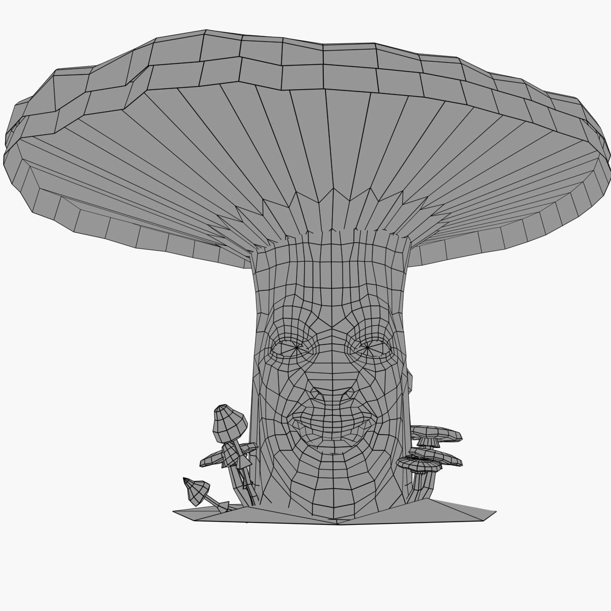 Head mushroom Low-poly 3D model_15