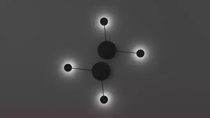 Loft wall lamp made of matte plastic and metal