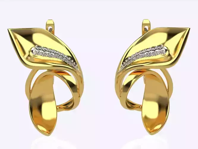 women earring with leaves