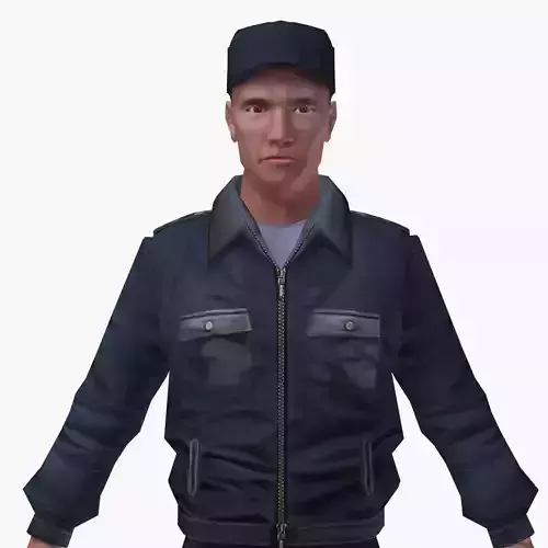 Policeman police officer in uniform Low-poly 3D model