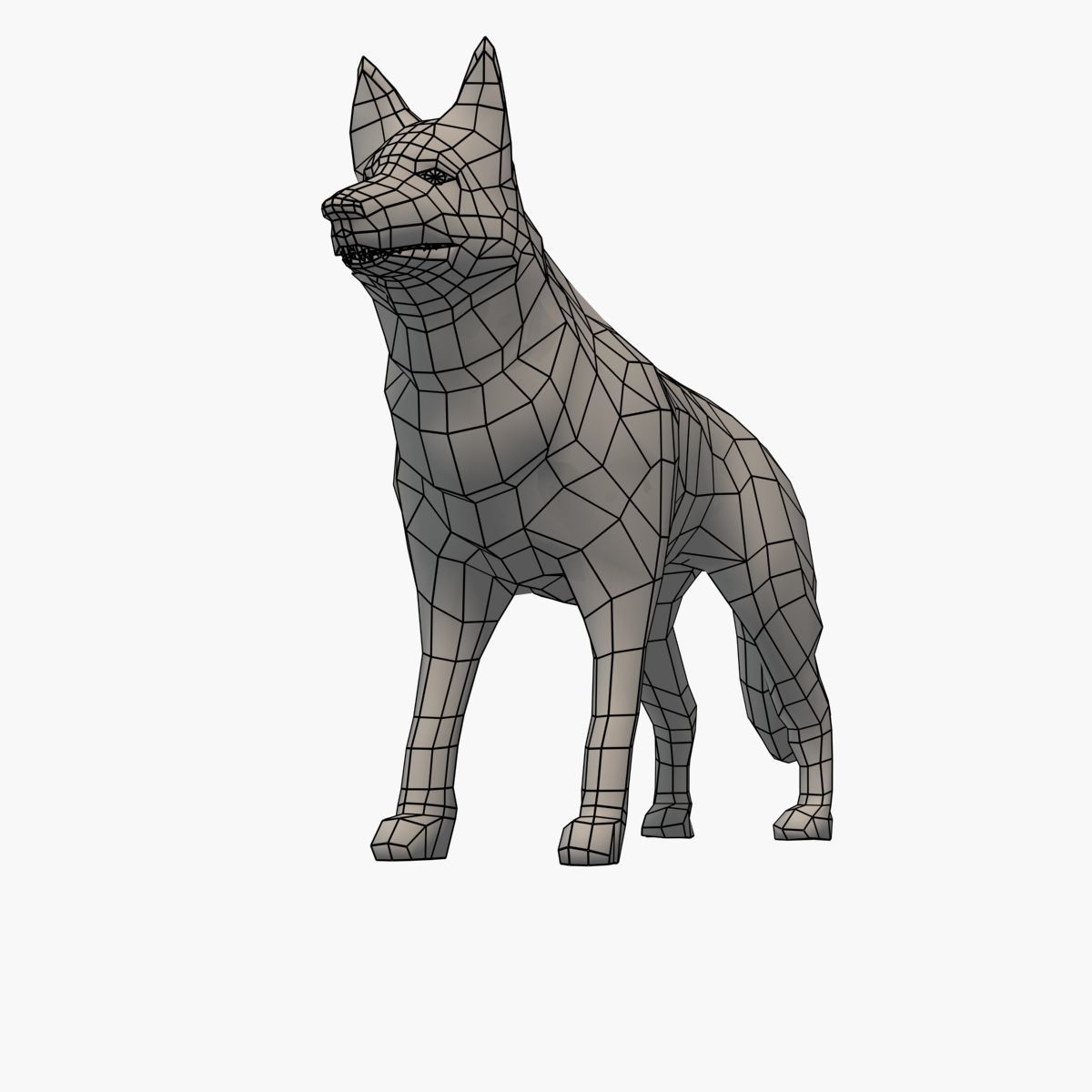 German Shepherd Low-poly 3D model_10