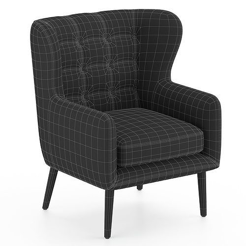 Dorchester Wing Chair by Studio Ochre Low-poly 3D model 2