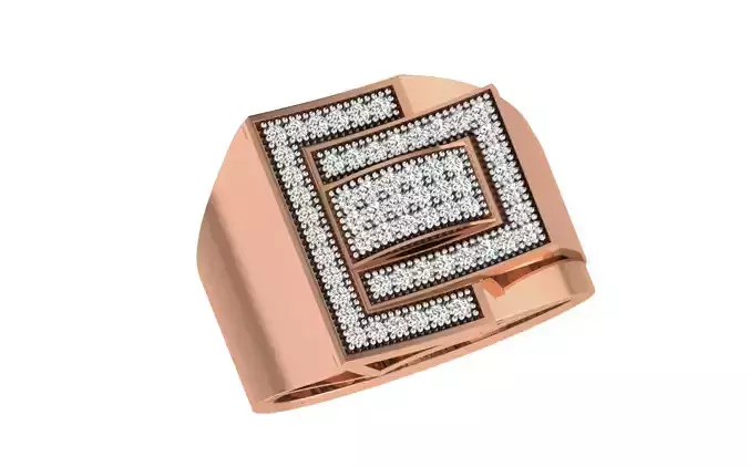 Gents Groom Mens Diamond Band Ring 3dm stl render details