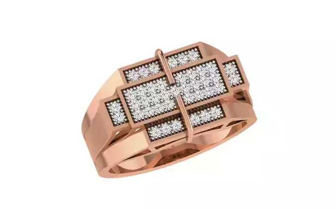 Gents Groom Mens Diamond Band Ring 3dm stl render details