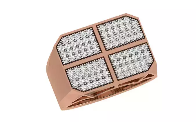Gents Groom Mens Diamond Band Ring 3dm stl render details 3D print model