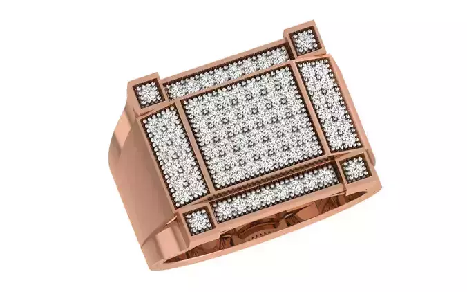 Gents Groom Mens Diamond Band Ring 3dm stl render details