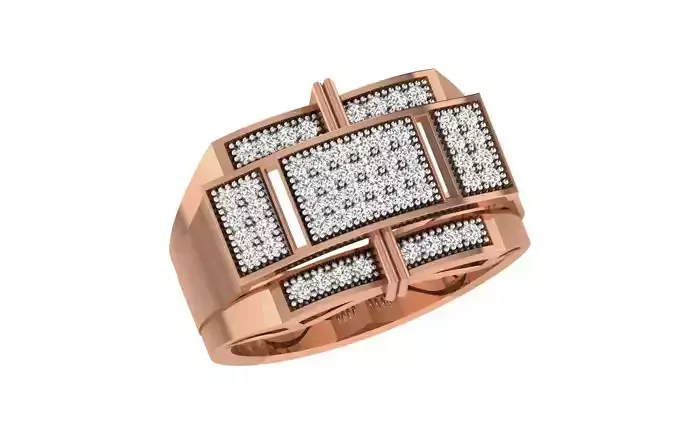 Gents Groom Mens Diamond Band Ring 3dm stl render details