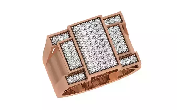 Gents Groom Mens Diamond Band Ring 3dm stl render details 3D print model