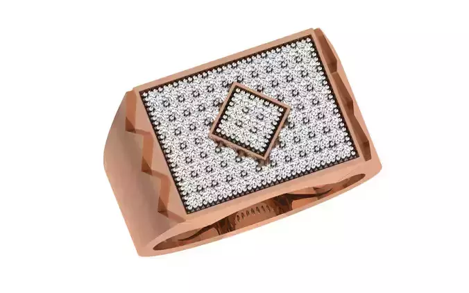 Gents Groom Mens Diamond Band Ring 3dm stl render details