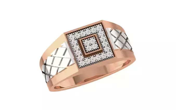 Gents Groom Mens Diamond Band Ring 3dm stl render details