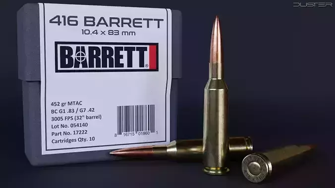 Bullet and Box - Barrett Low-poly 3D model