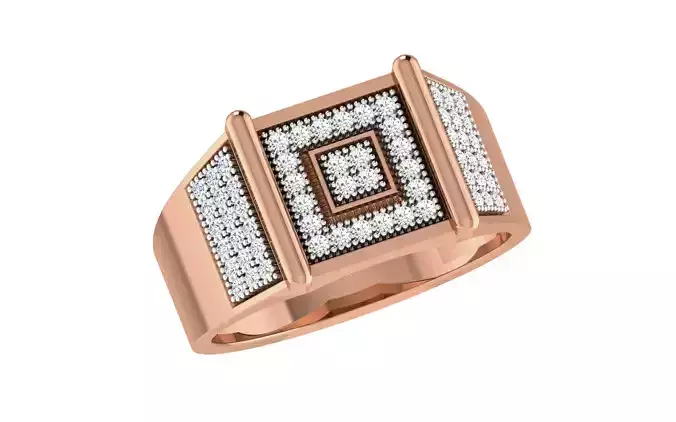 Gents Groom Mens Diamond Band Ring 3dm stl render details