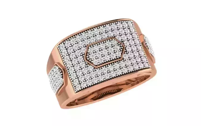 Gents Groom Mens Diamond Band Ring 3dm stl render details
