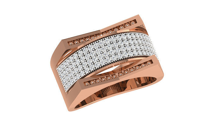 Gents Groom Mens Diamond Band Ring 3dm stl render details 3D print model
