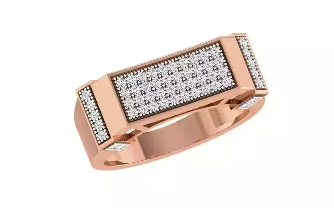 Gents Groom Mens Diamond Band Ring 3dm stl render details 3D print model