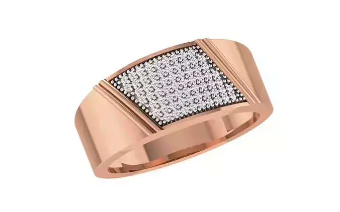 Gents Groom Mens Diamond Band Ring 3dm stl render details 3D print model