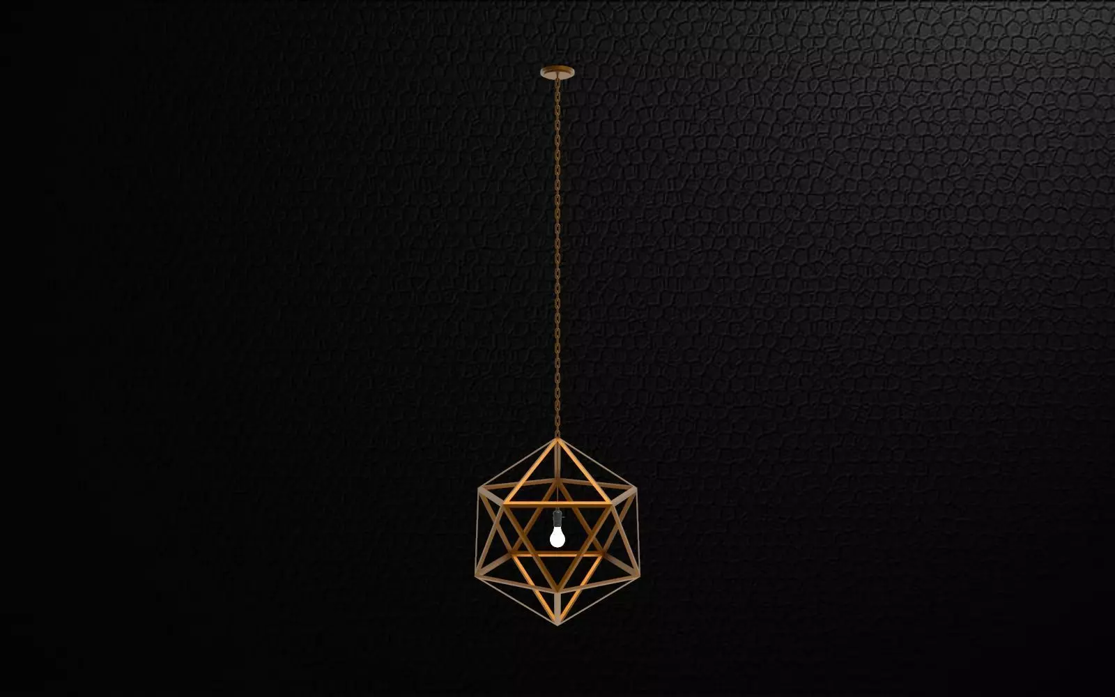 lantern A geometric pendant light in gold 3D model