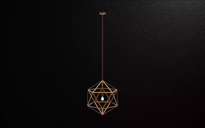 lantern A geometric pendant light in gold