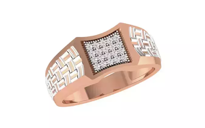 Gents Groom Mens Diamond Band Ring 3dm stl render details 3D print model