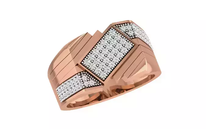 Gents Groom Mens Diamond Band Ring 3dm stl render details 3D print model