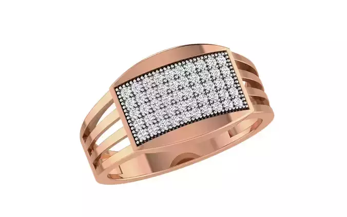 Gents Groom Mens Diamond Band Ring 3dm stl render details 3D print model