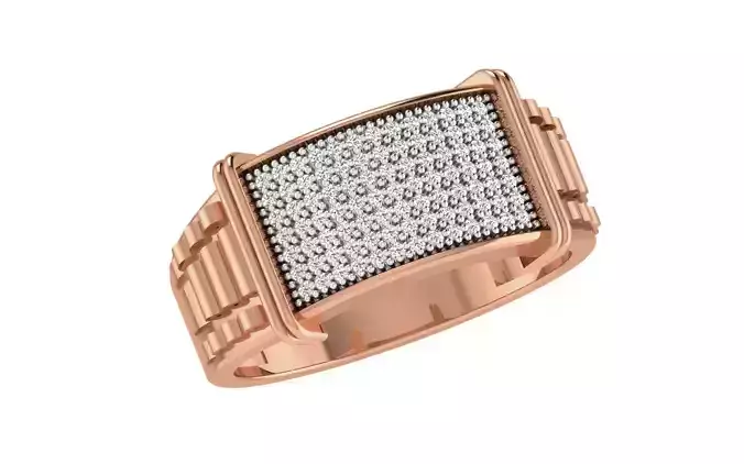 Gents Groom Mens Diamond Band Ring 3dm stl render details 3D print model