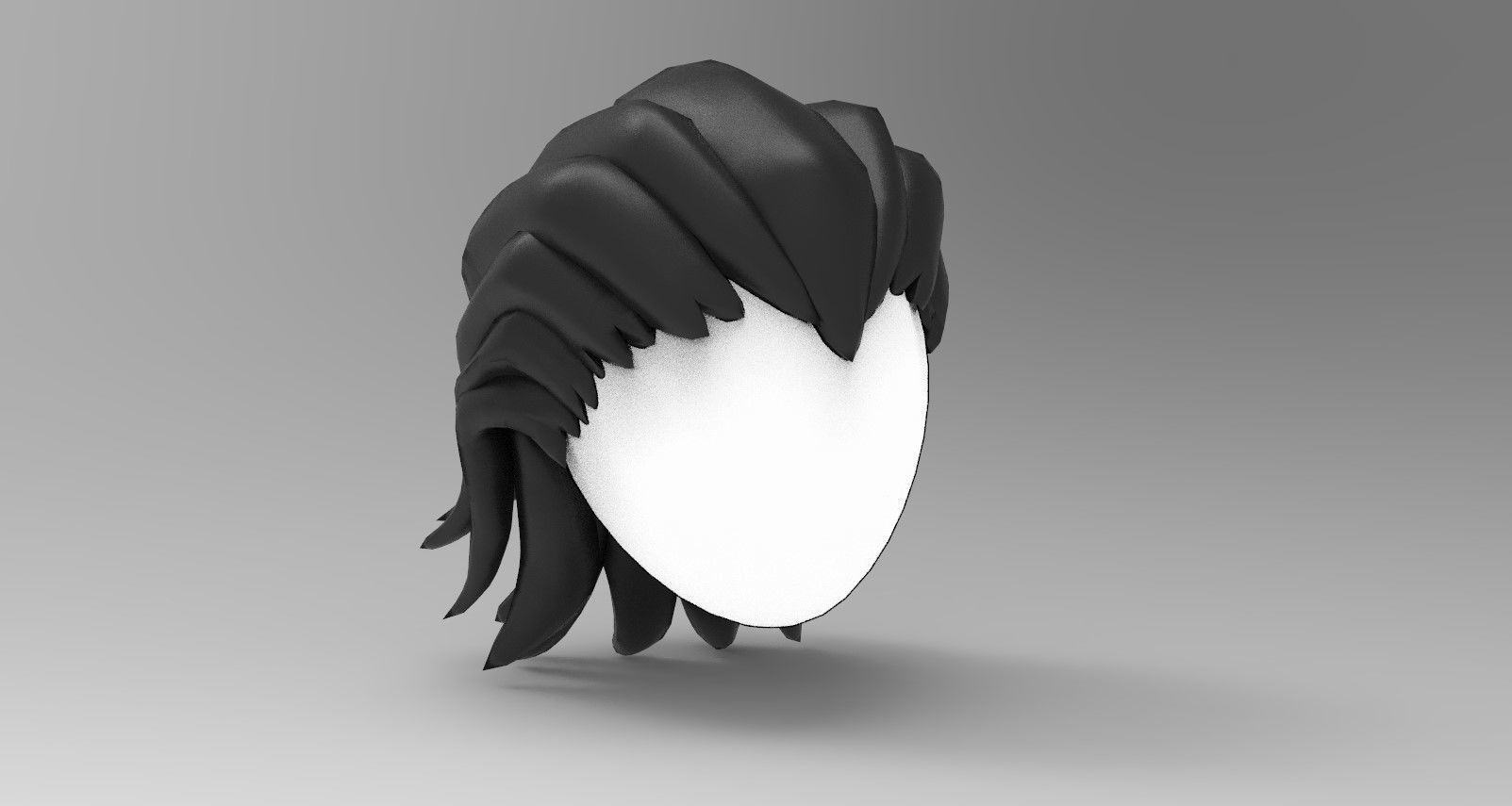 FreeHairstyle11 Free low-poly 3D model_3