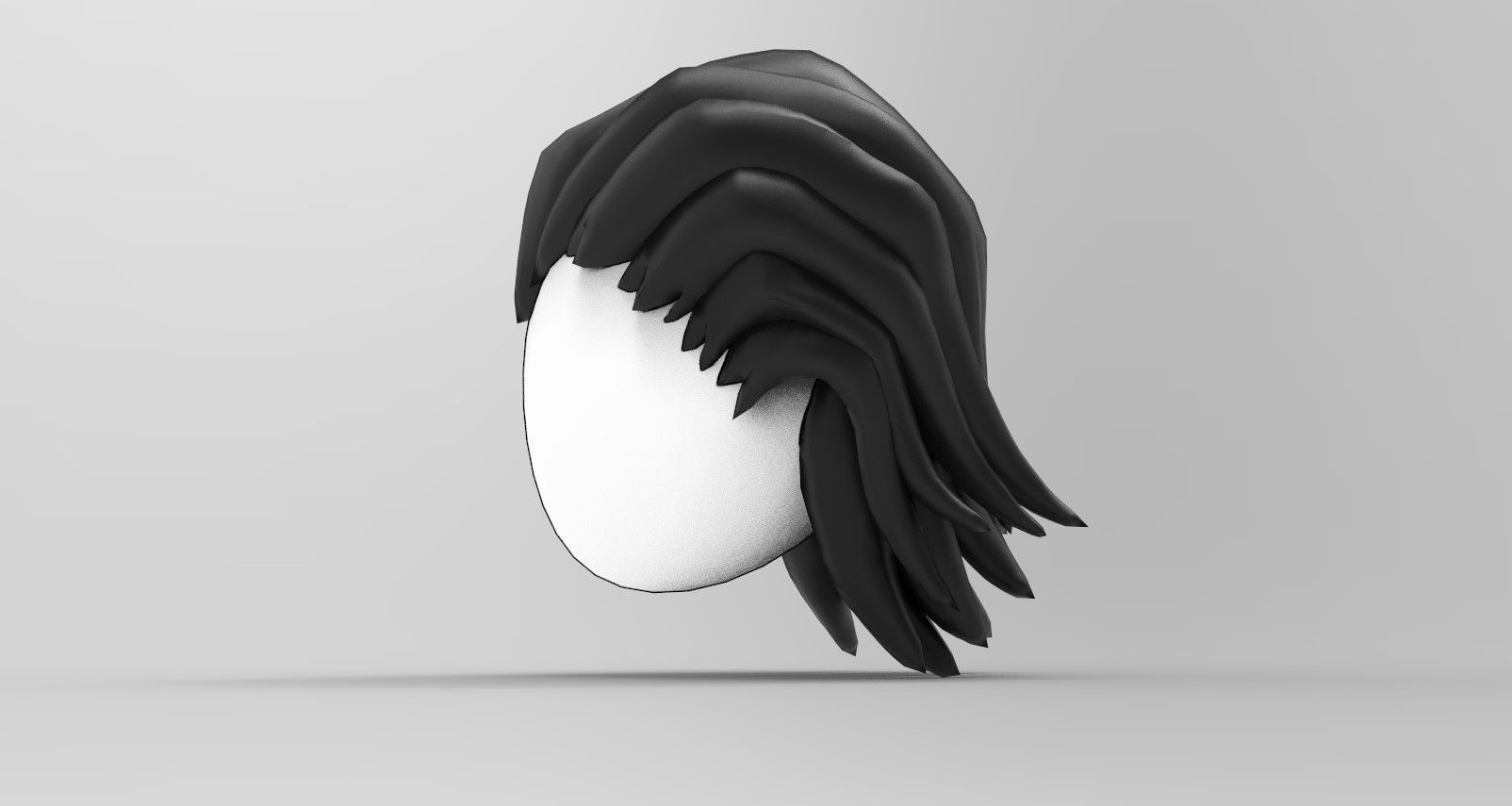 FreeHairstyle11 Free low-poly 3D model_5