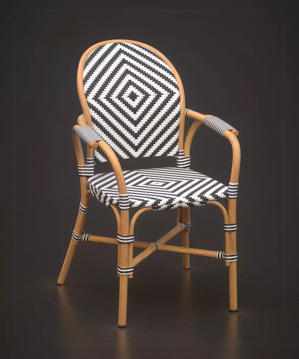 Paris Bistro Chair - Multi Variants Low-poly 3D model_0