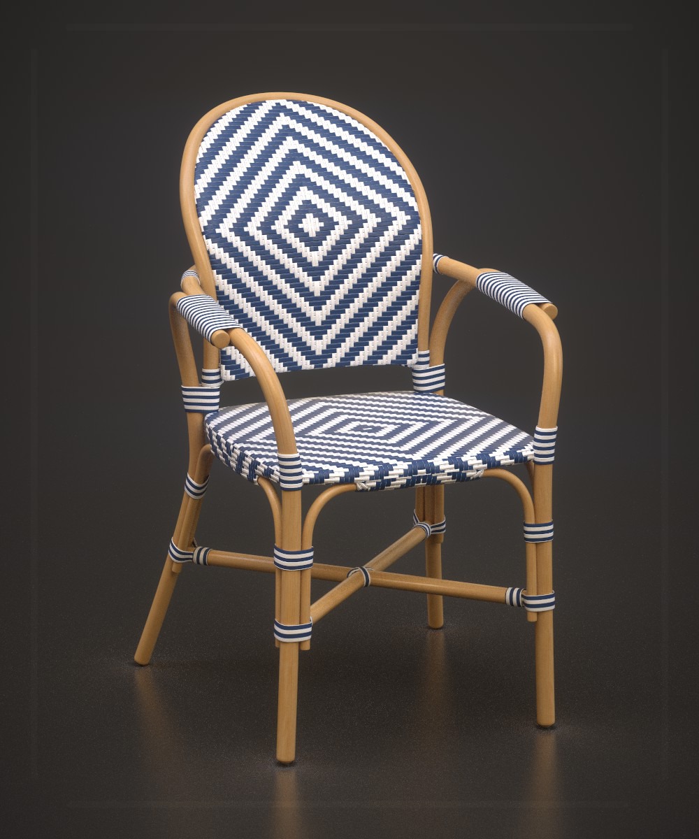 Paris Bistro Chair - Multi Variants Low-poly 3D model_1