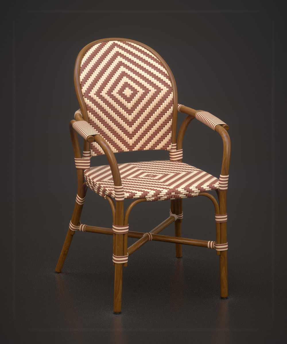 Paris Bistro Chair - Multi Variants Low-poly 3D model_4