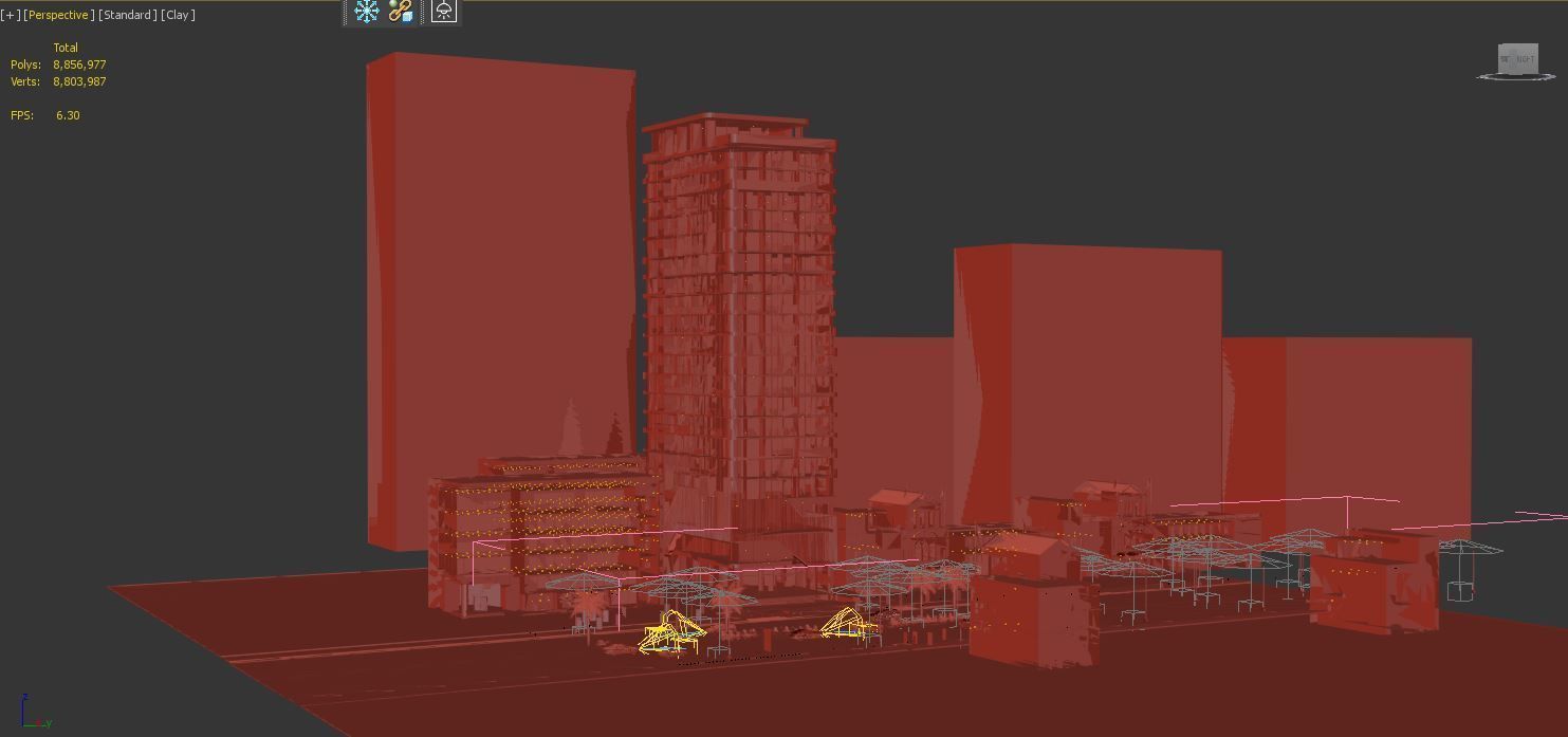 Apartment Model proposed hotel in middle of city 3D model_1