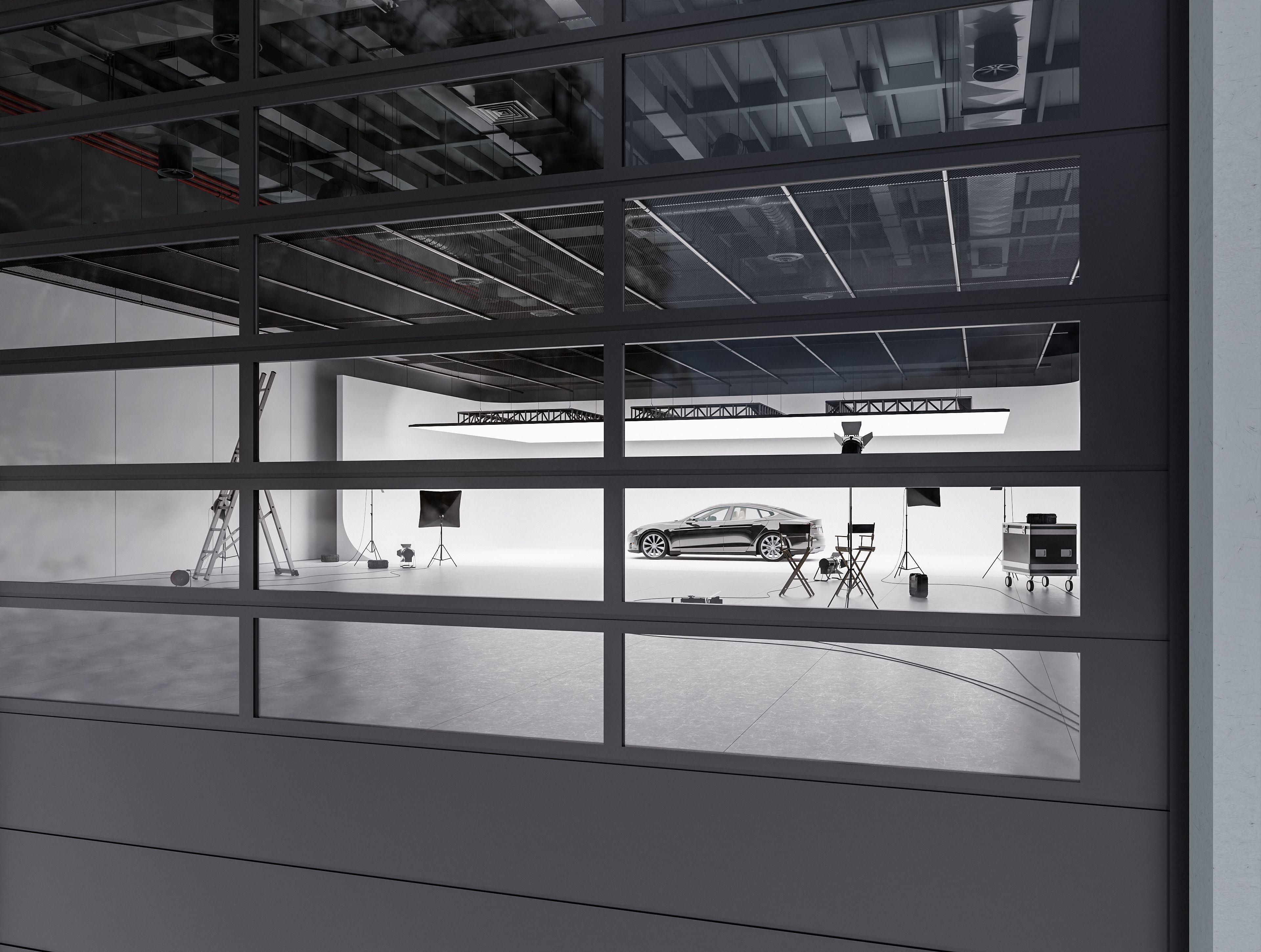 Hangar studio interior Low-poly 3D model_6