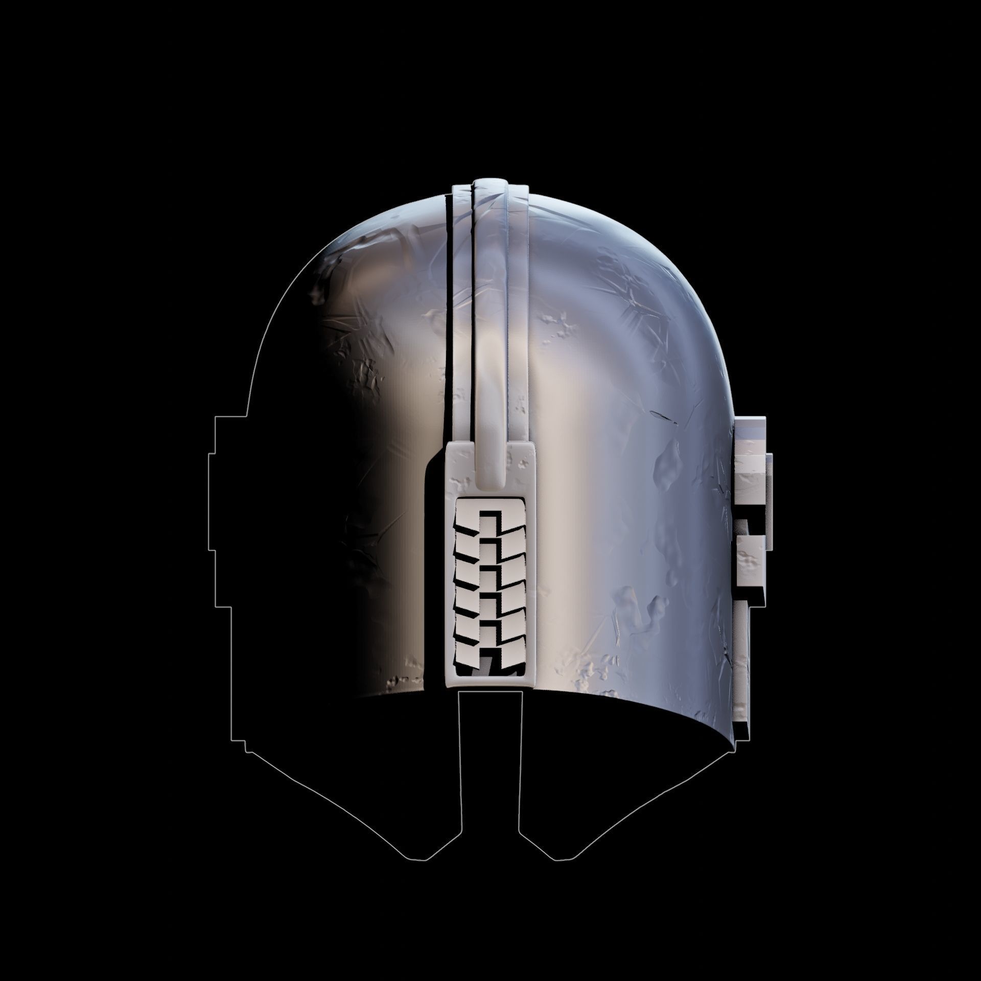 Star Wars The Mandalorian Helmet Rusty Printable STL 3D print model_4
