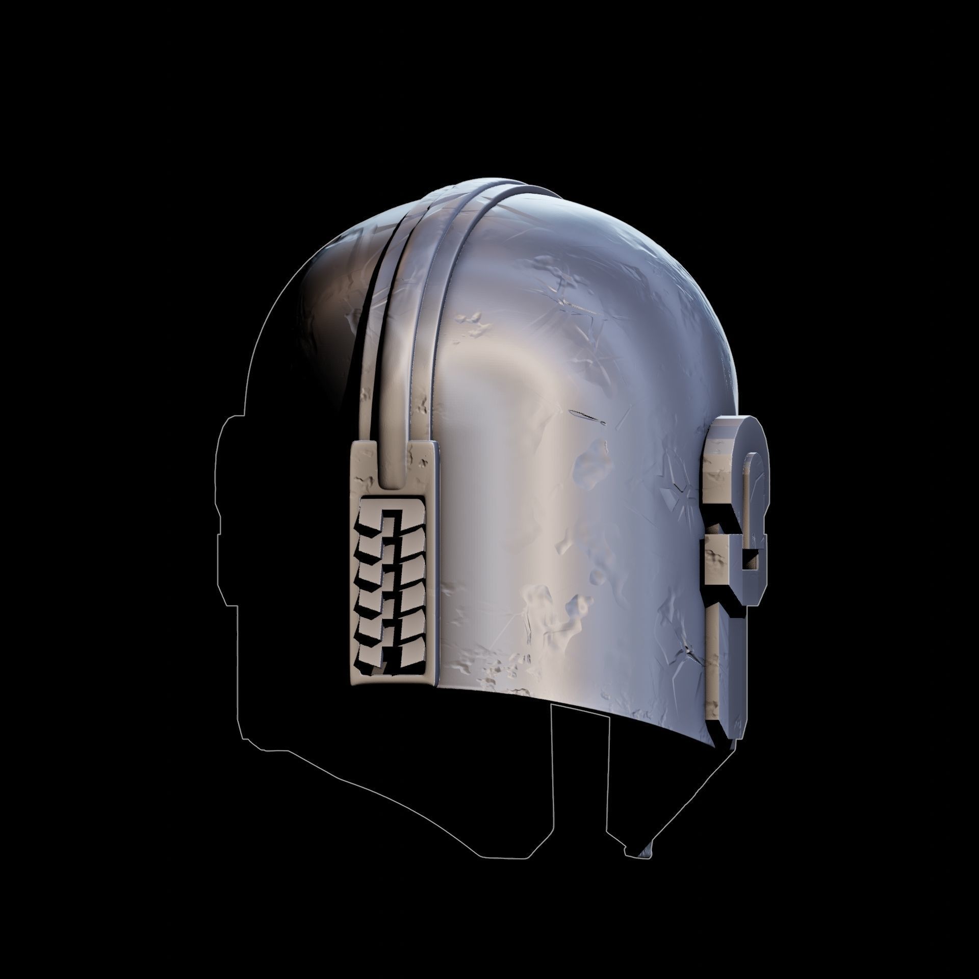 Star Wars The Mandalorian Helmet Rusty Printable STL 3D print model_3