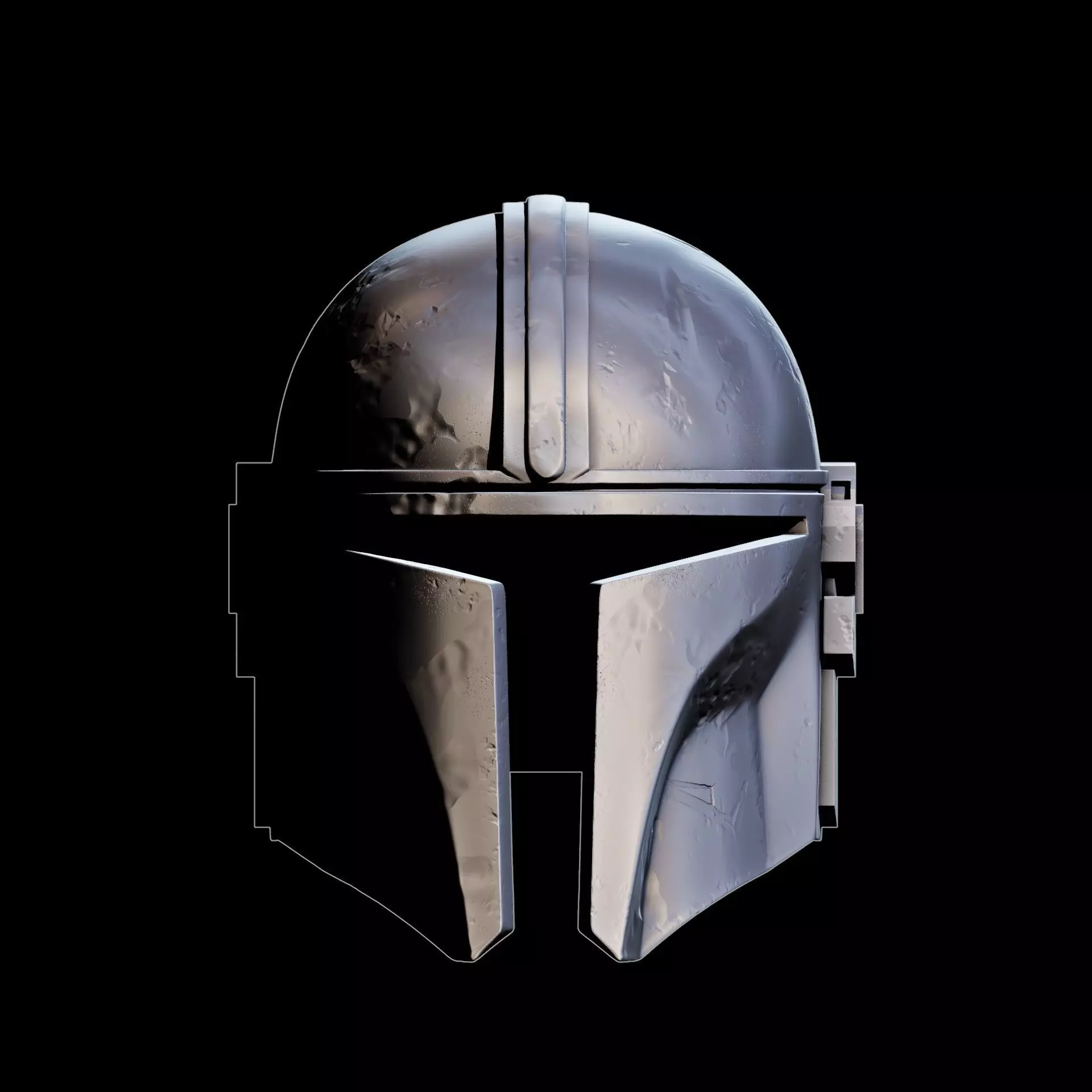 Star Wars The Mandalorian Helmet Rusty Printable STL 3D print model_0