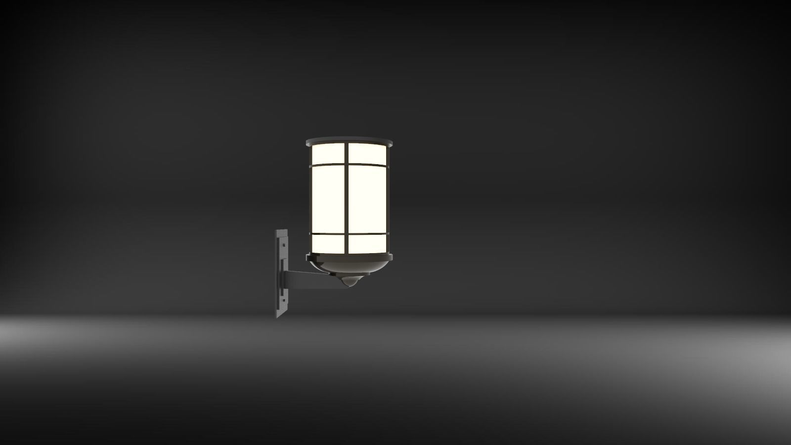 lantern C wall sconce with light 3D model_1