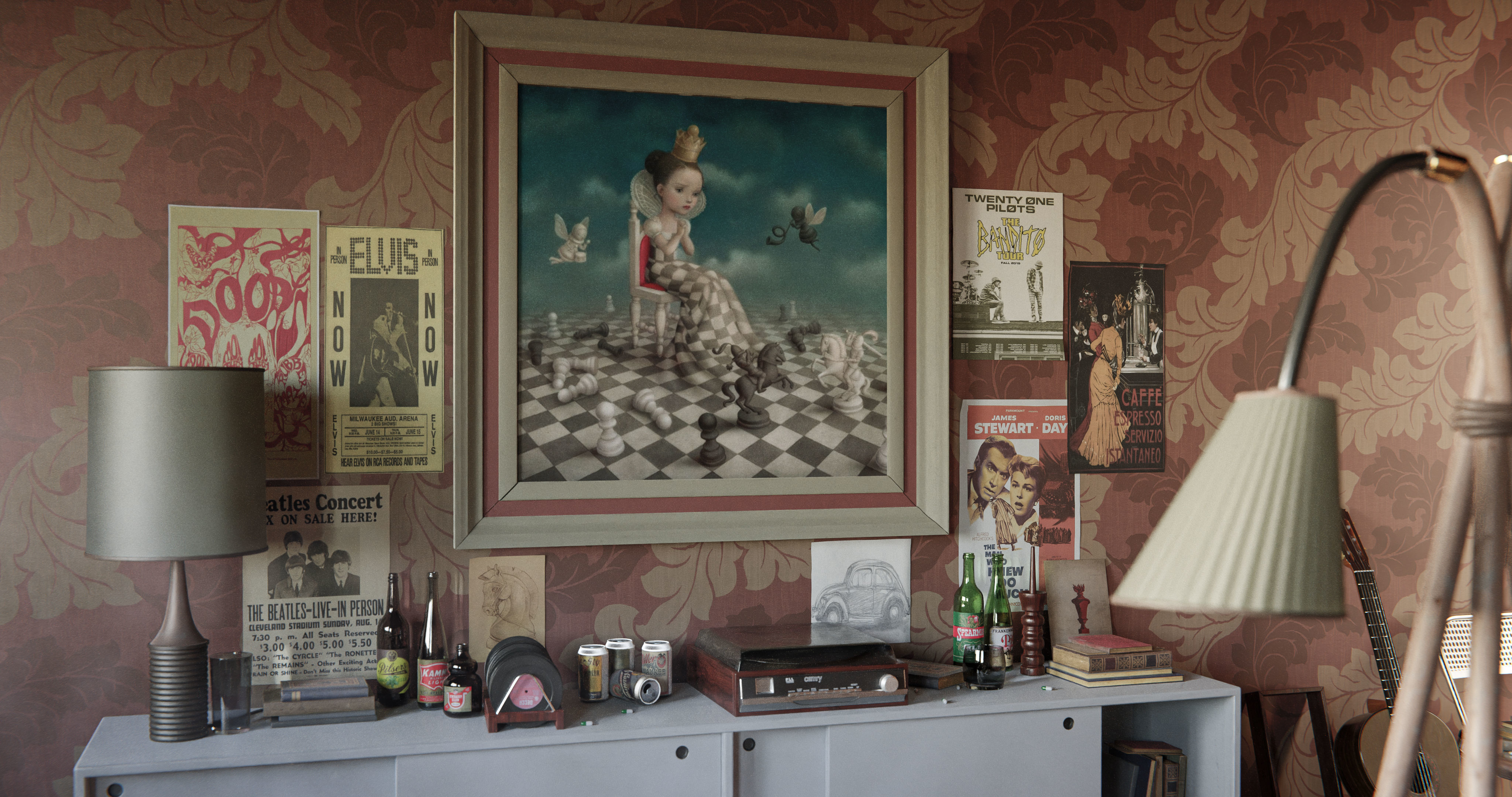 Queens Gambit - Social Scene 3D model_3