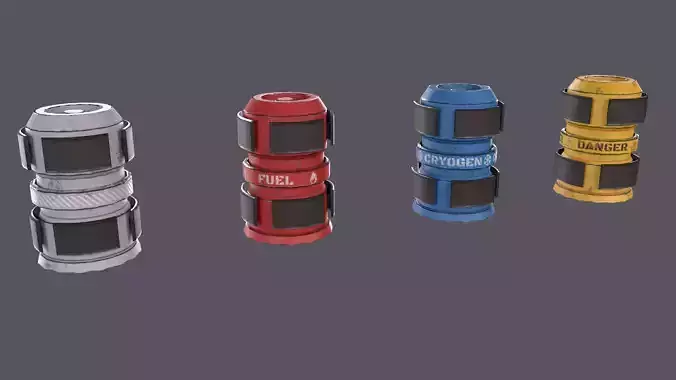 Sci-fi barrel Low-poly 3D model