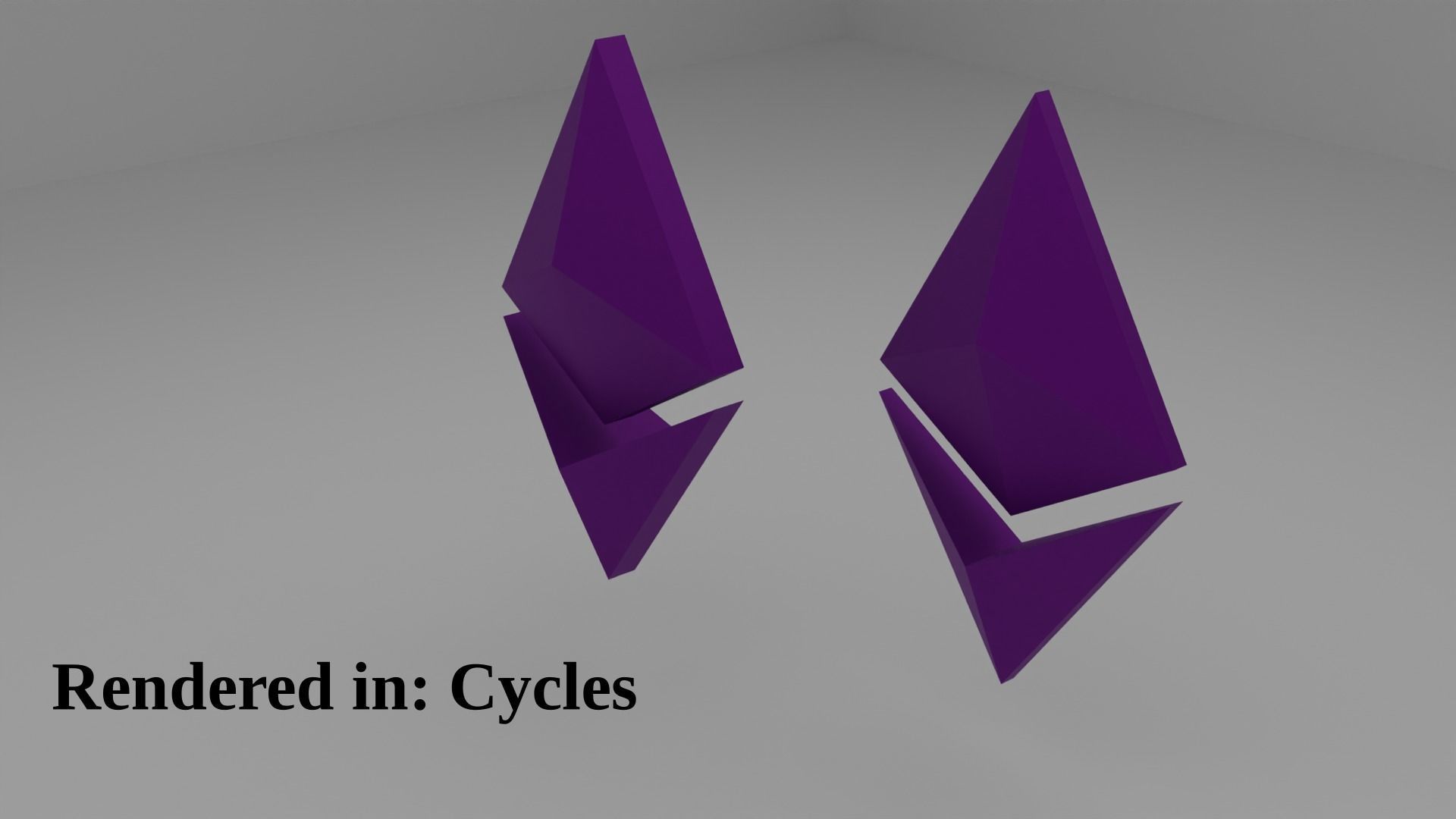 Etherum logo purple Low-poly 3D model_4