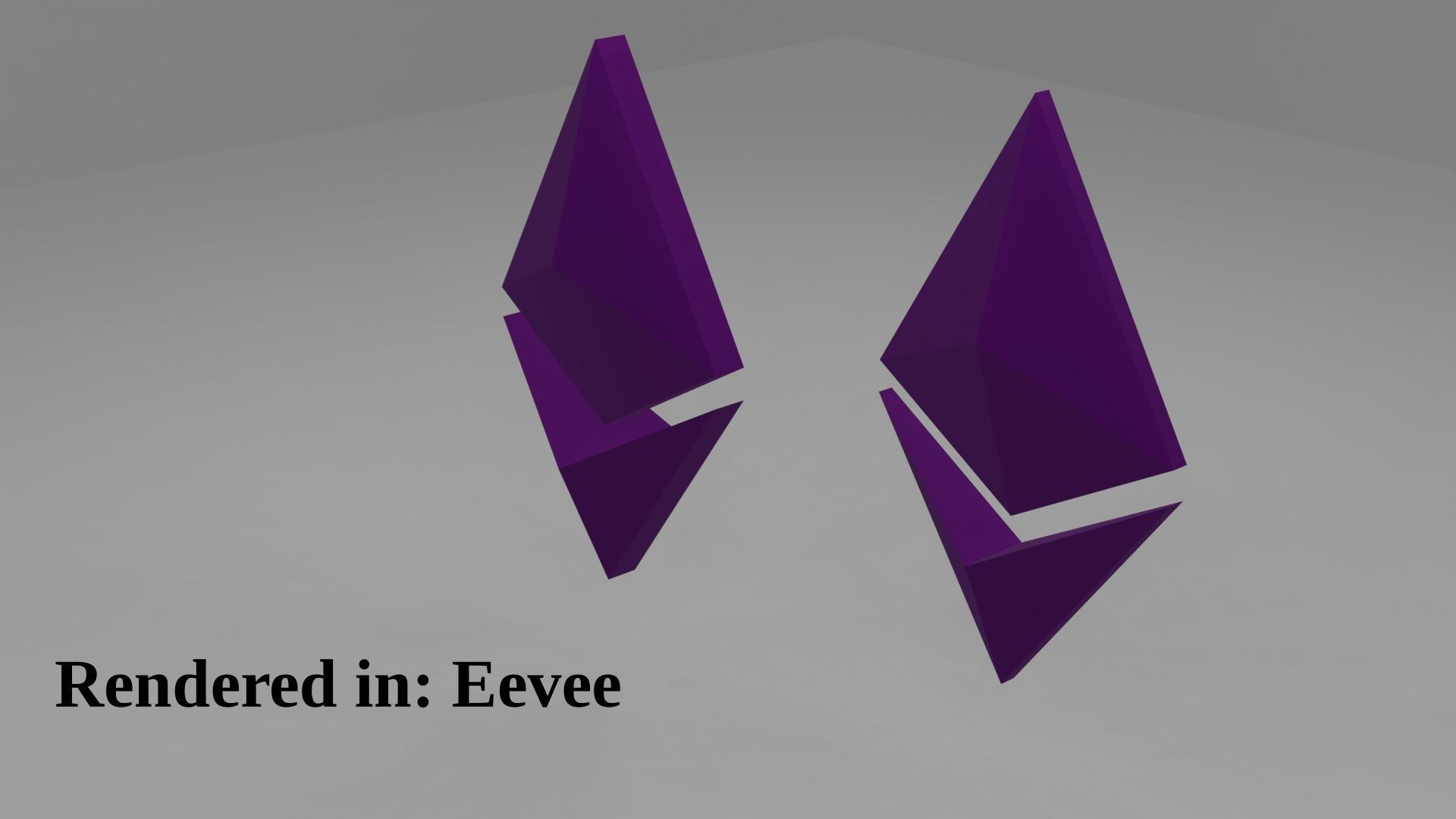 Etherum logo purple Low-poly 3D model_5