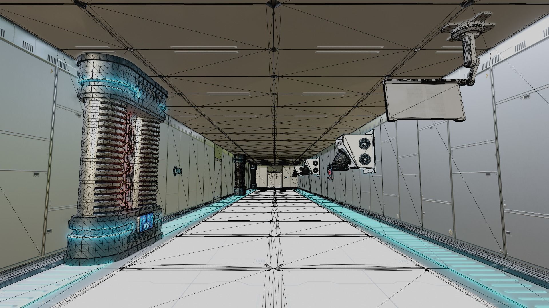 MEDICAL LABORATORY MODULAR FUTURISTIC SCI FI Game Ready Low-poly 3D model_4