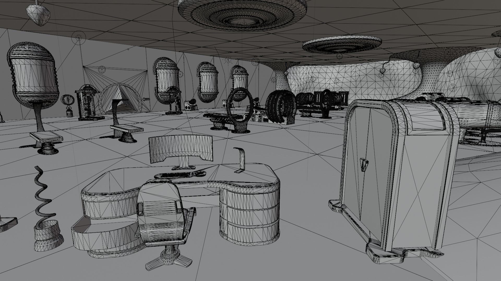 MEDICAL LABORATORY MODULAR FUTURISTIC SCI FI Game Ready Low-poly 3D model_2