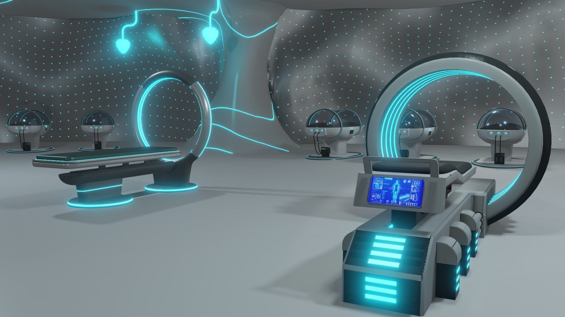 MEDICAL LABORATORY MODULAR FUTURISTIC SCI FI Game Ready Low-poly 3D model_15