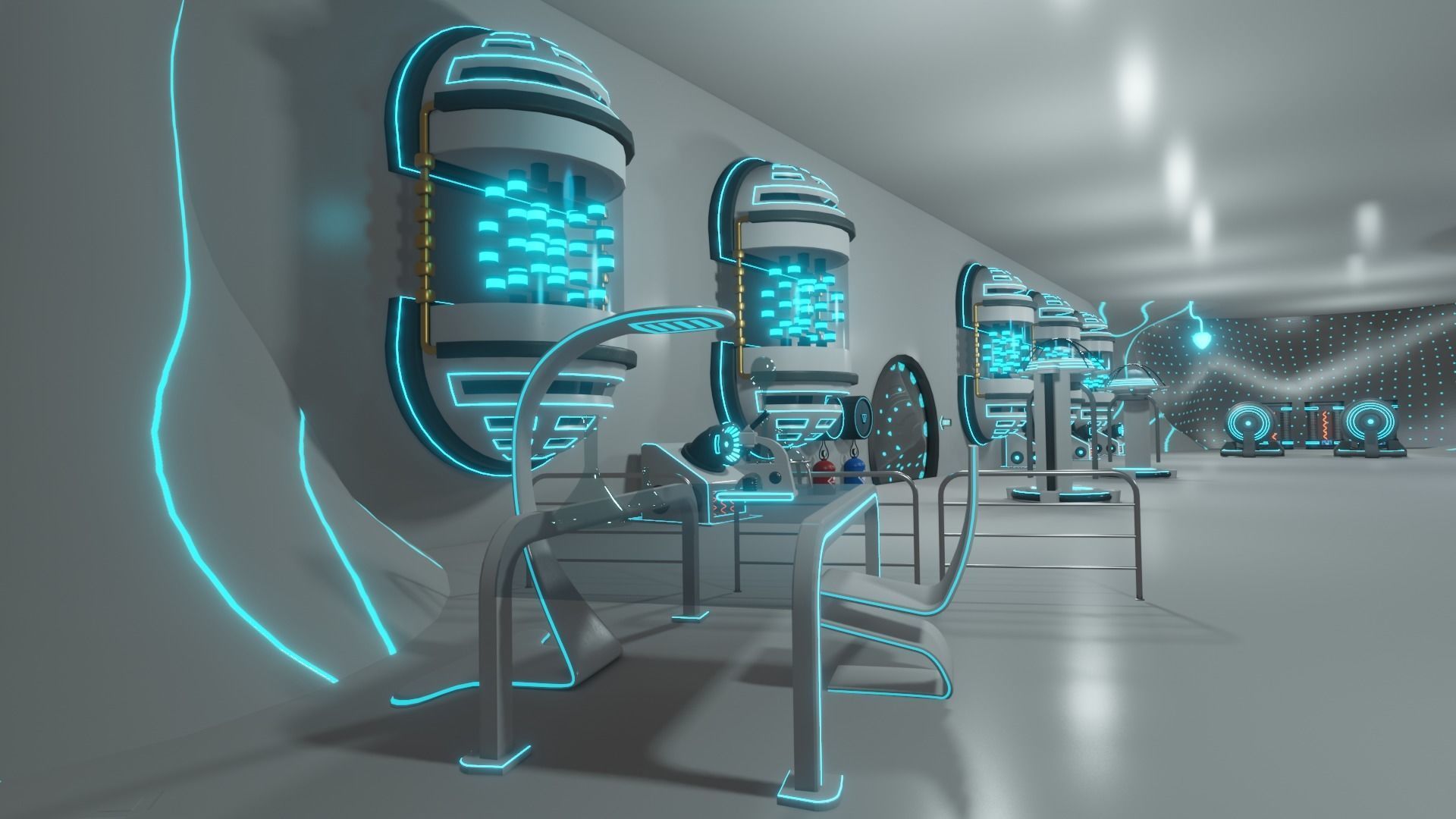 MEDICAL LABORATORY MODULAR FUTURISTIC SCI FI Game Ready Low-poly 3D model_9