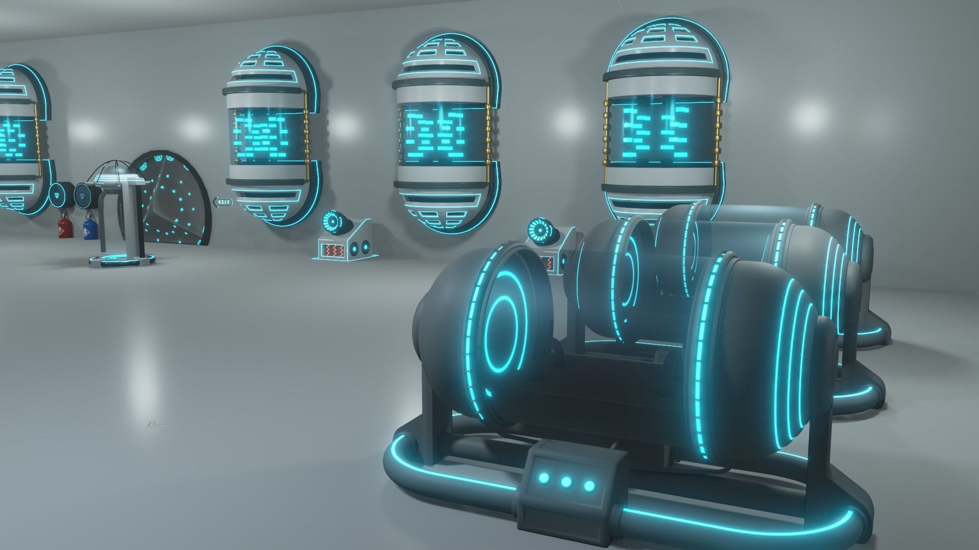 MEDICAL LABORATORY MODULAR FUTURISTIC SCI FI Game Ready Low-poly 3D model_14