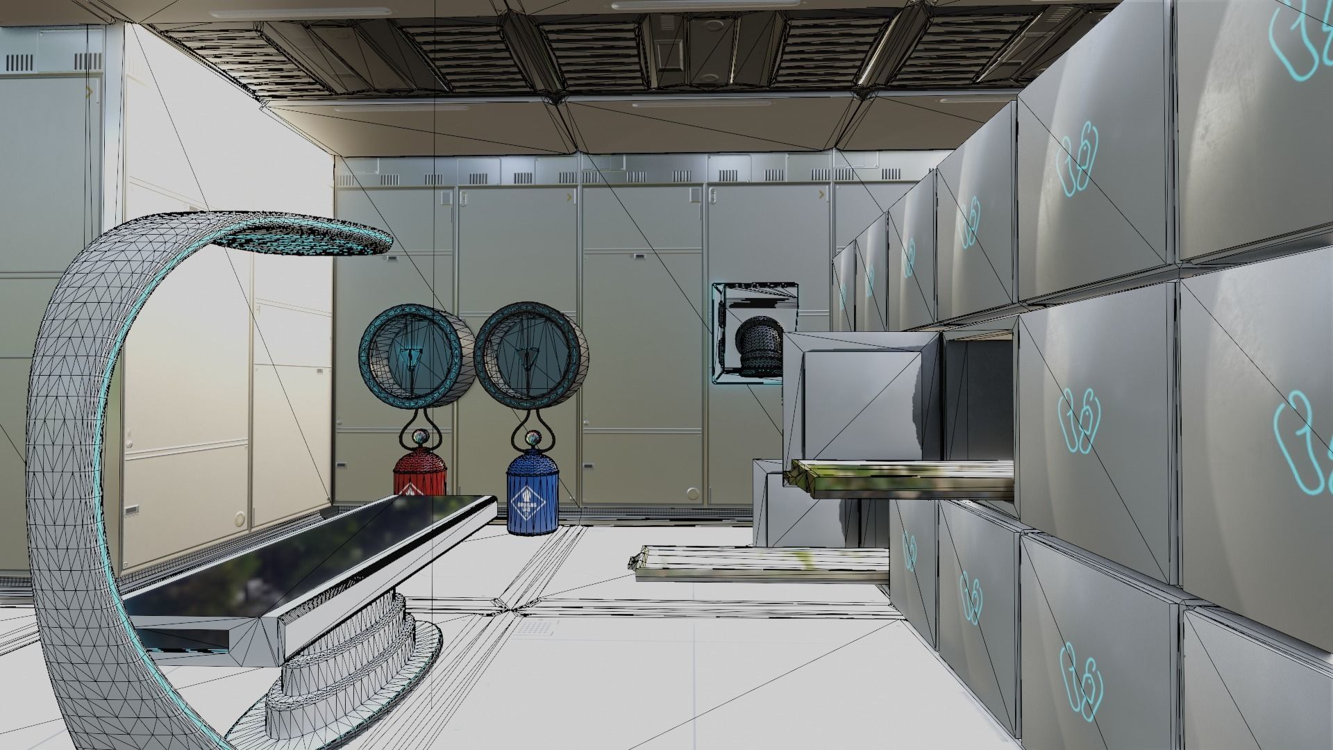 MEDICAL LABORATORY MODULAR FUTURISTIC SCI FI Game Ready Low-poly 3D model_6