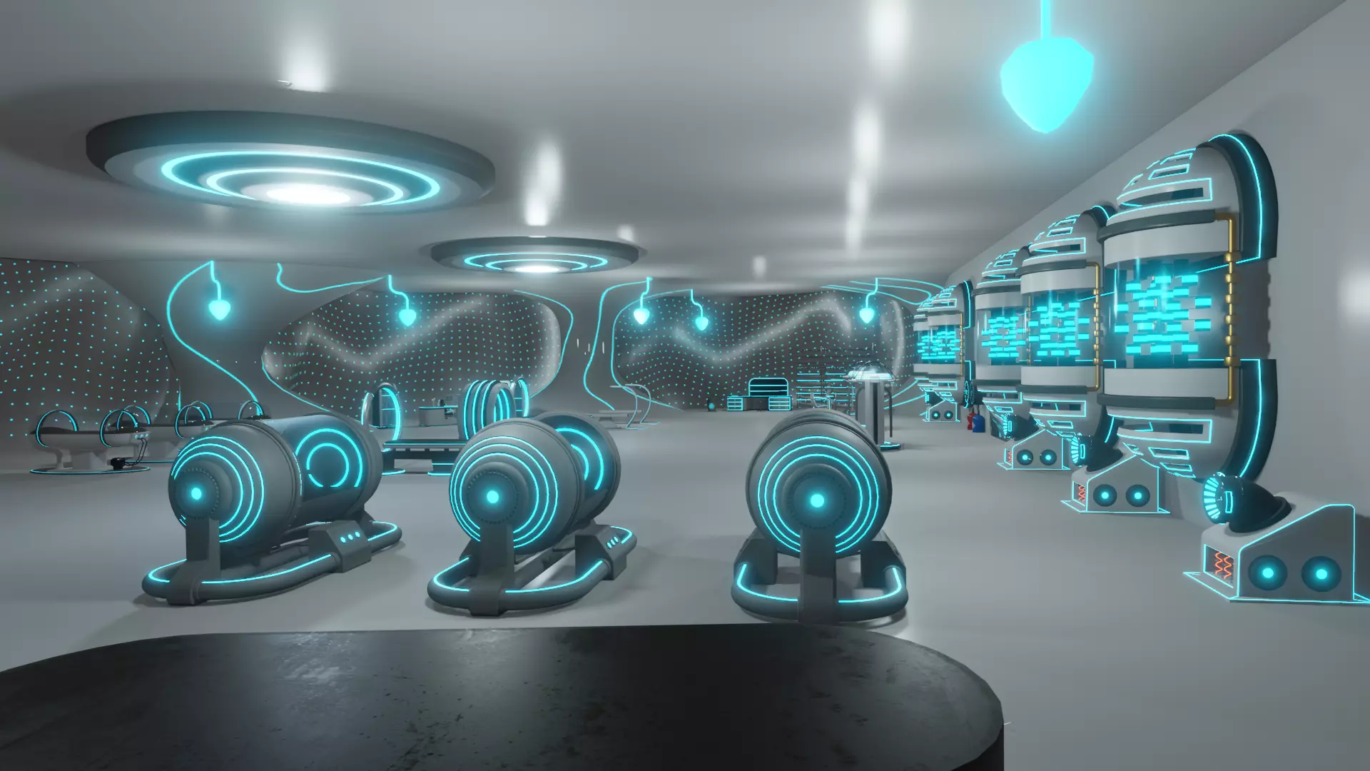 MEDICAL LABORATORY MODULAR FUTURISTIC SCI FI Game Ready Low-poly 3D model_0