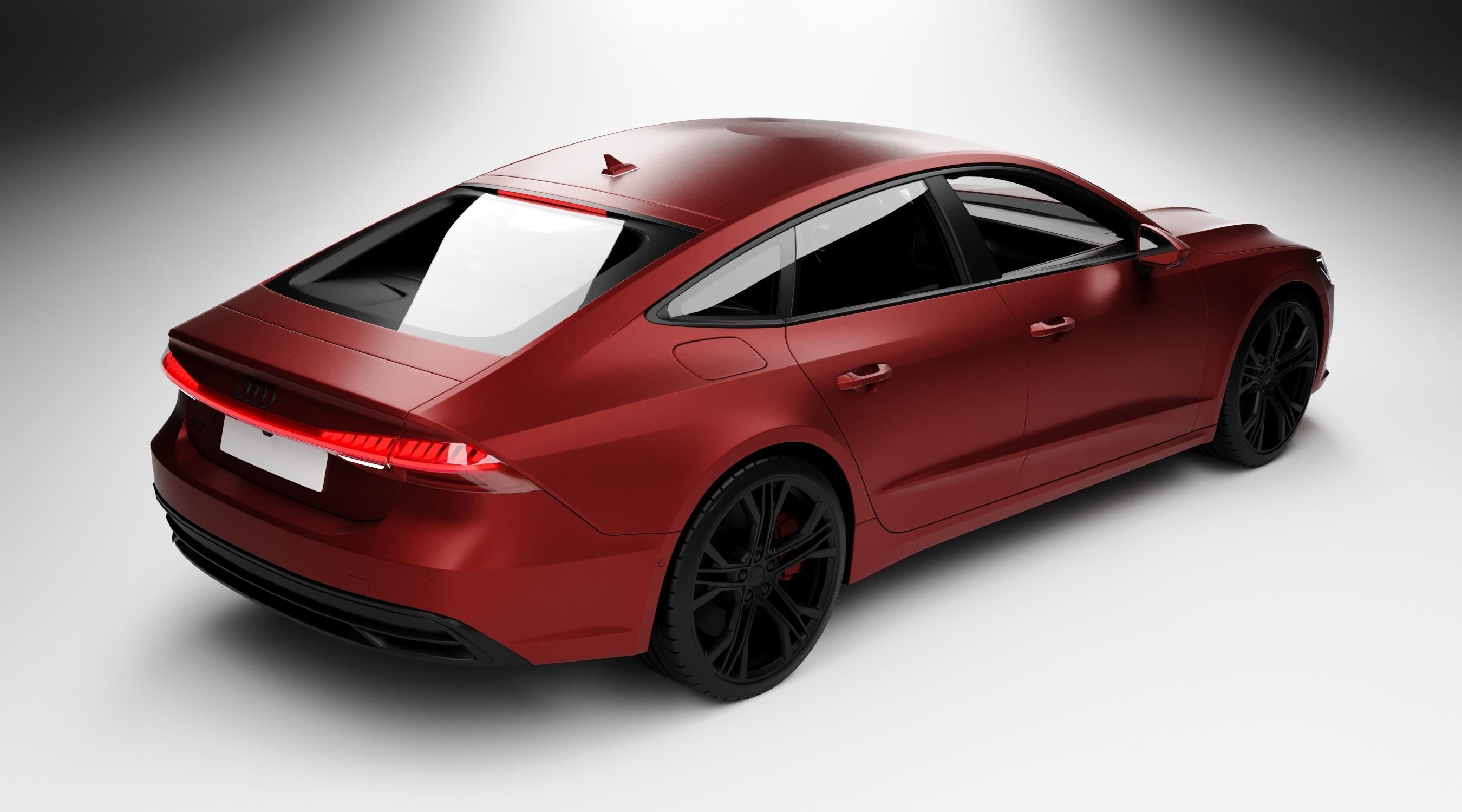 Audi A7 2022 Red 3D model_1