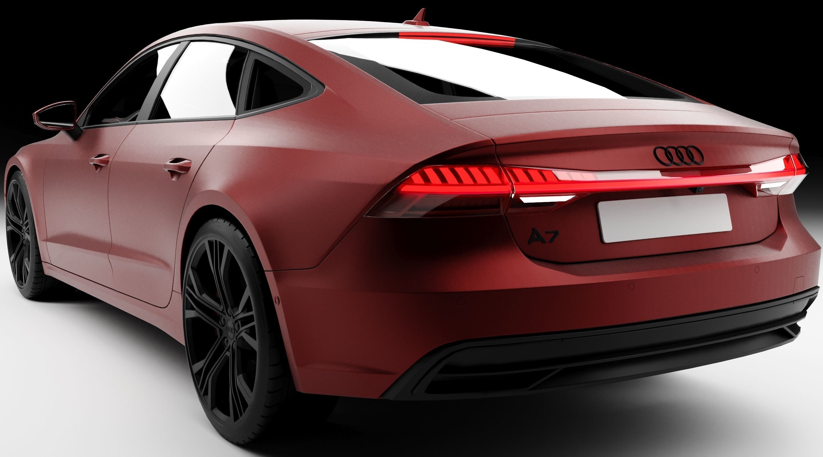 Audi A7 2022 Red 3D model_4